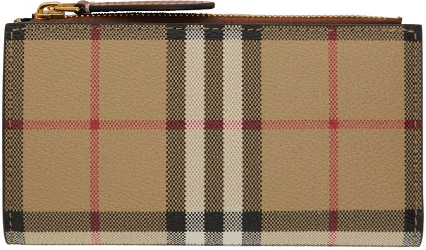 Plånbok Burberry Check Medium Bifold Wallet Beige | 8079203, 0