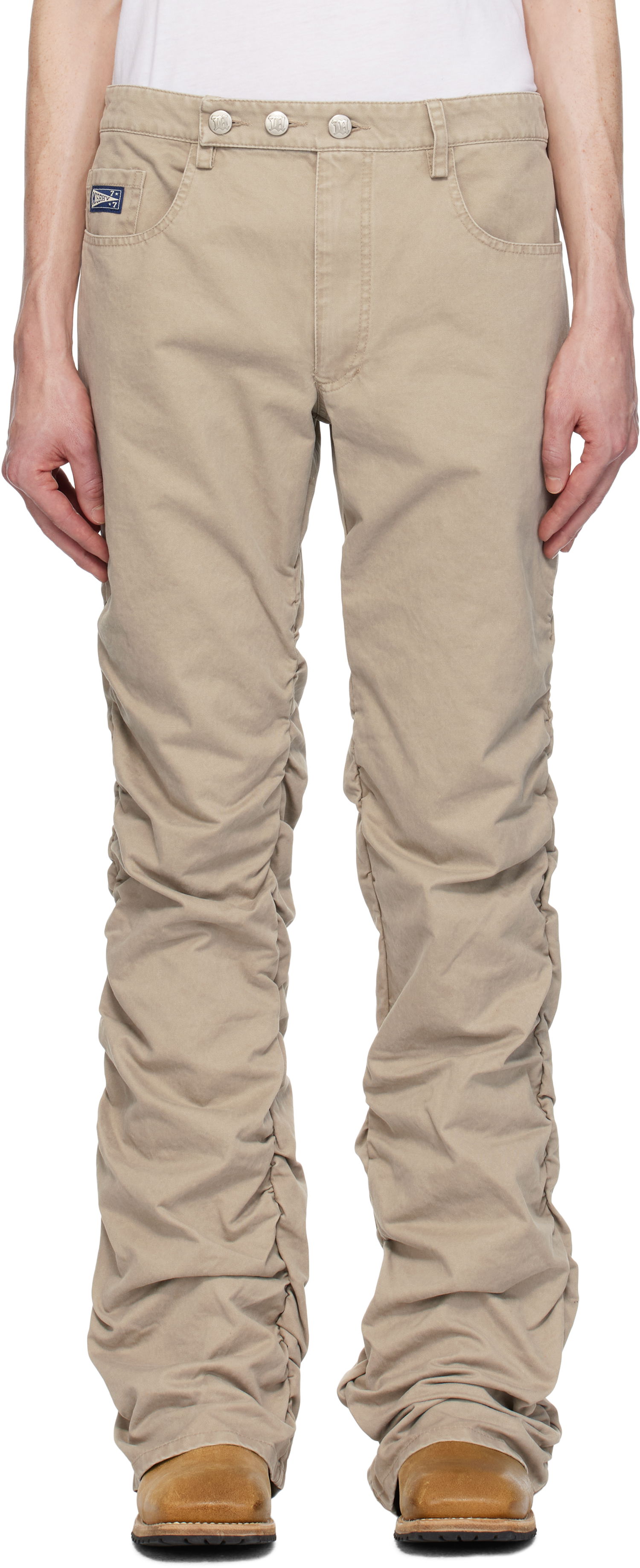 Jeans MISBHV MISBHV Cotton Twill Stacked Trousers Beige | 250M306, 0