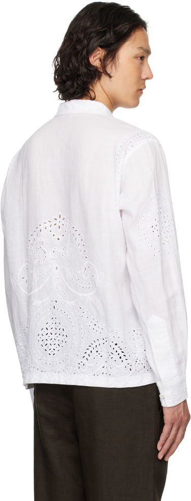 Skjorta Bode Bode Belvoir Eyelet Shirt Vit | MRS25SH039, 2