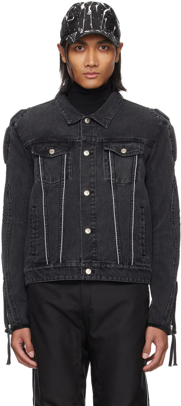 Jacka Kanghyuk Lock Stitched Denim Jacket Svart | CO24SSJK04