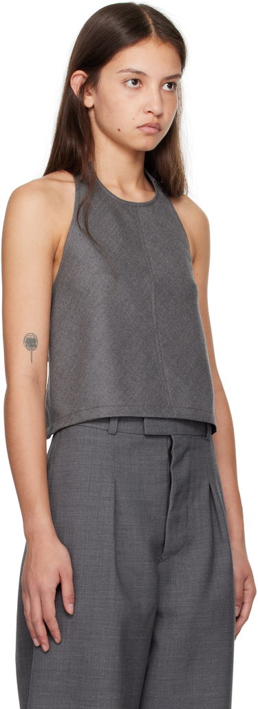 Linne WARDROBE.NYC WARDROBE.NYC Halter Neck Sleeveless Top Grå | W1058F24FL, 1