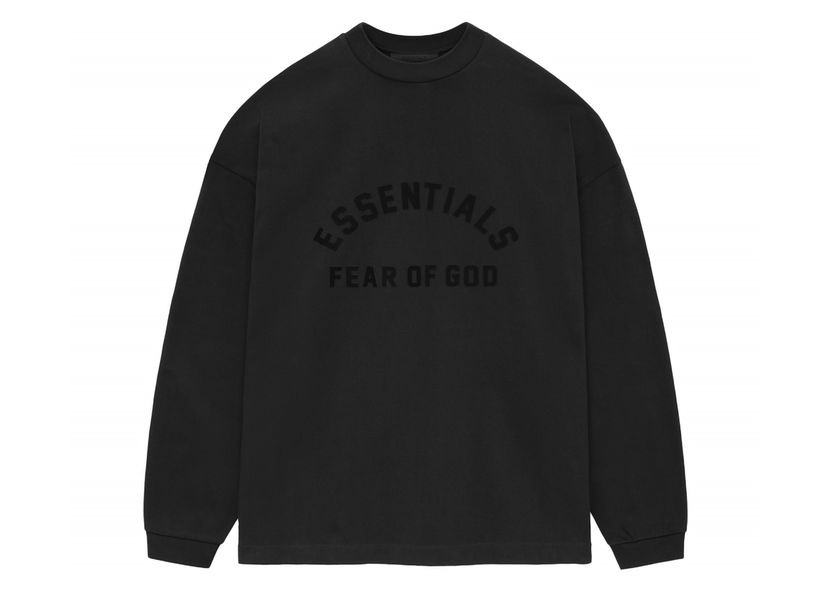 T-shirt Fear of God Core Collection Heavy L/S Tee Black Svart | 125SU242010F