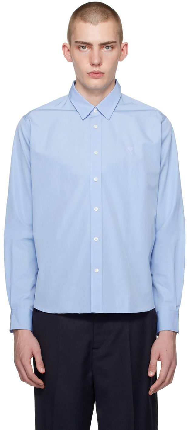 Skjorta AMI Paris de Cœur Shirt Blå | USH161.CO0063