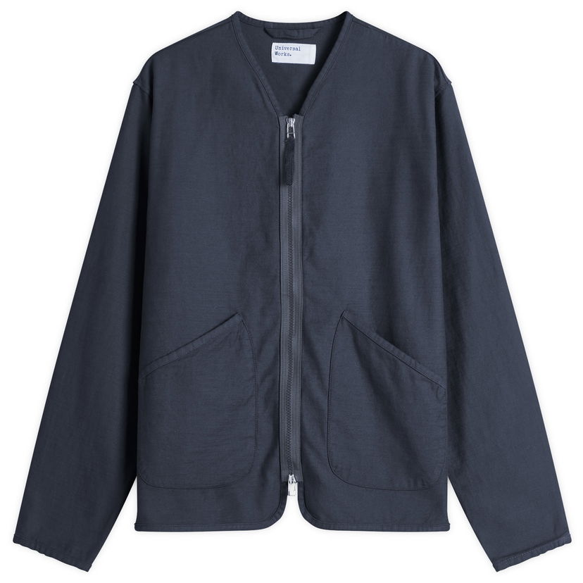 Jacka Universal Works Slub Sateen Zip Liner Jacket, Size Large Mörkblå | 32710-NVY