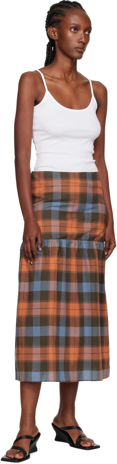 Kjol Baserange Baserange Garlin Plaid Maxi Skirt Flerfärgad | SSGA-OC-AU25, 3
