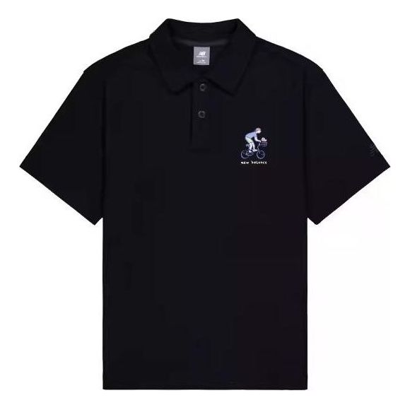 Polotröja New Balance Graphic Print Polo Shirt Svart | NFE26061-BK