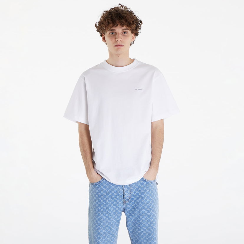 T-shirt Queens Essential T-Shirt With Contrast Print White Vit | QNS_023