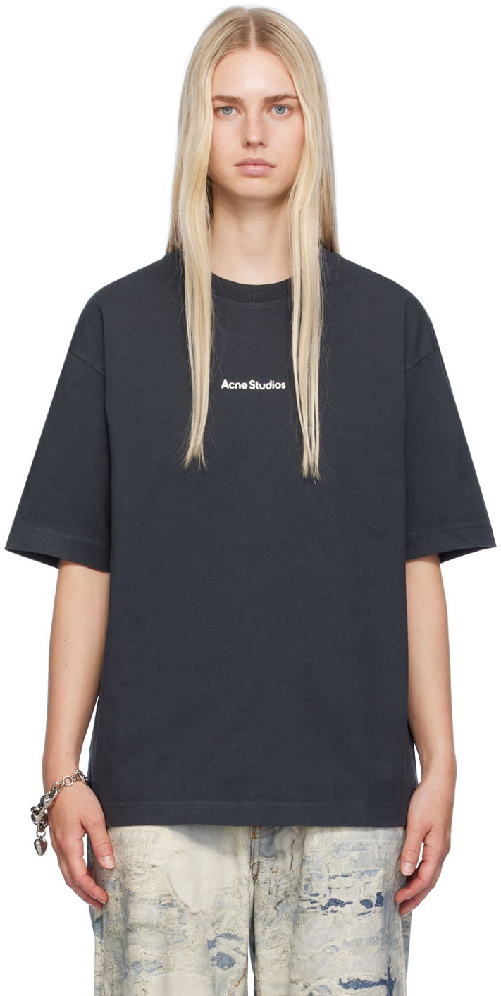 T-shirt Acne Studios Black Printed T-Shirt Svart | CL0274-