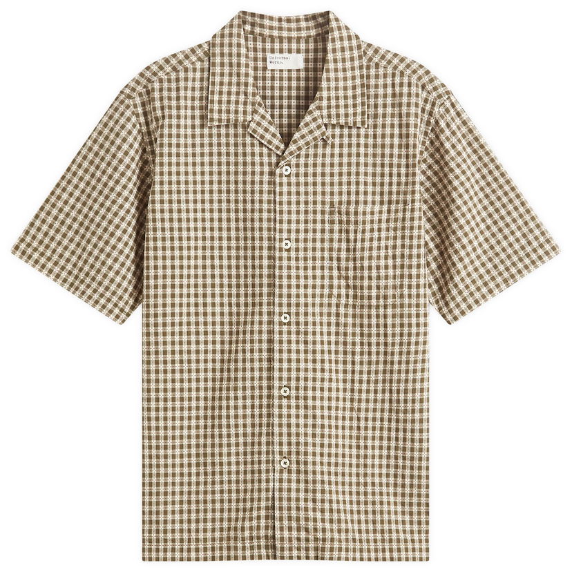 Skjorta Universal Works Universal Works Dobby Check Road Shirt, Size Large Grön | P32084-OLV