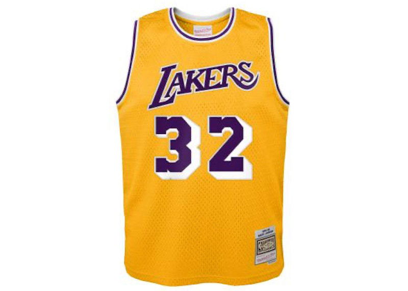Jersey Mitchell & Ness Mitchell & Ness Los Angeles Lakers Magic Johnson Swingman Jersey Gul | 9N2B7BHM0-LAKMJ-Y84