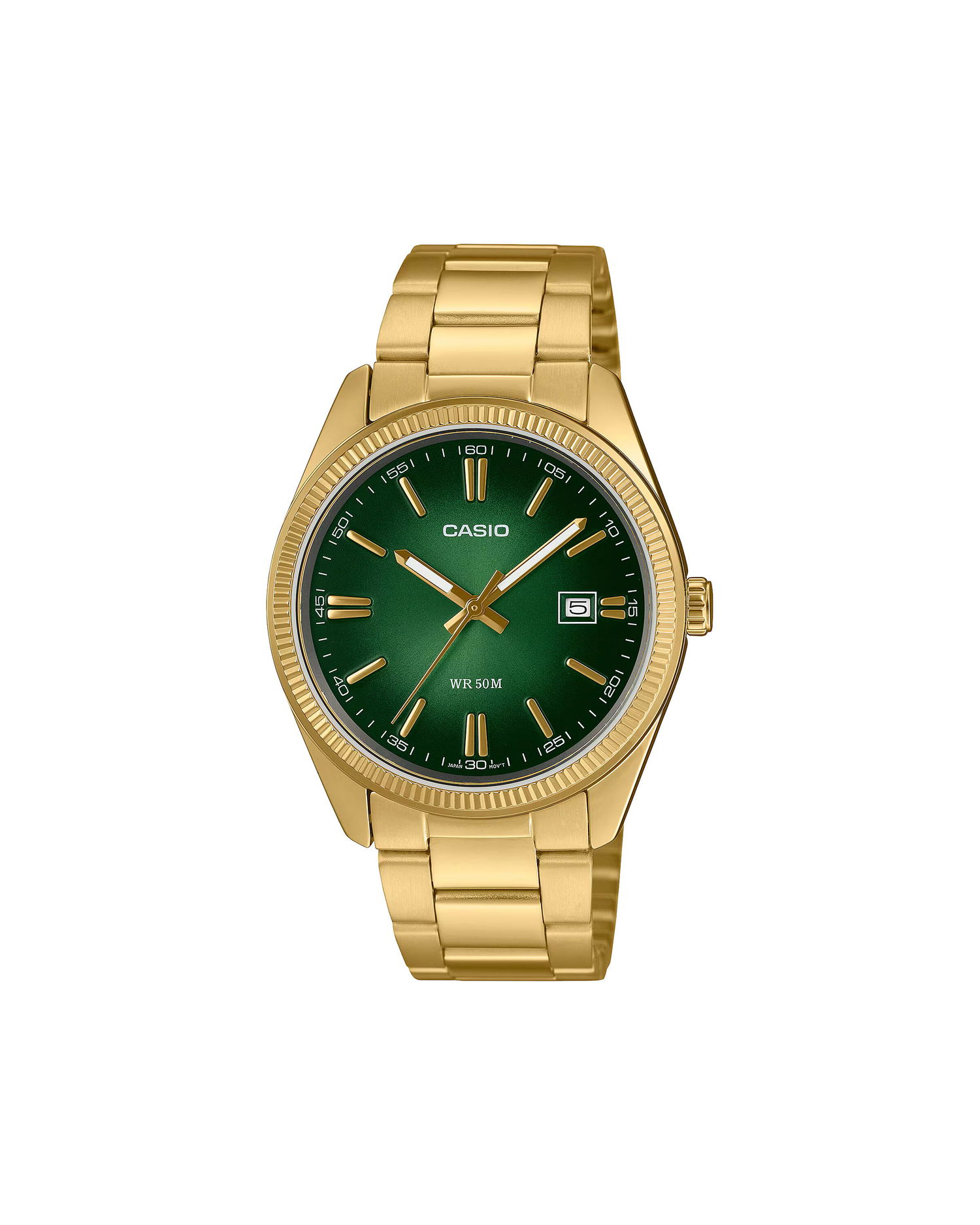 Klocka CASIO Wrist Watch with Green Dial and Gold Bracelet undefined | MTP-1302PGC-3AVEF, 0