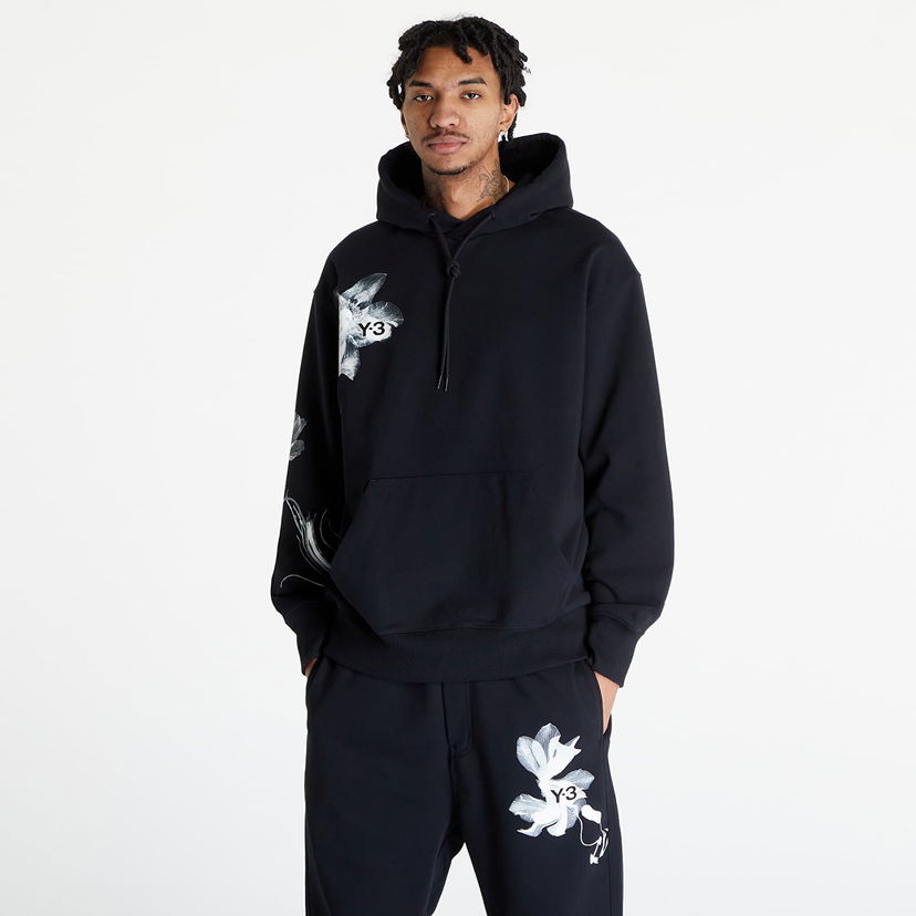 Sweatshirt Y-3 Graphic French Terry Hoodie UNISEX Black Svart | IN4335