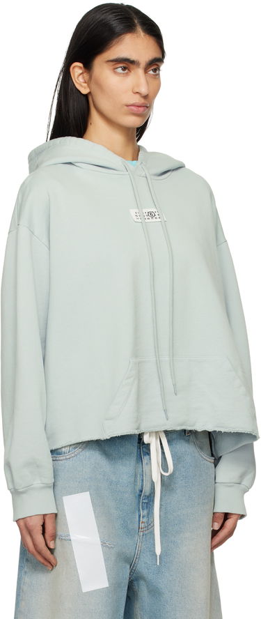 Sweatshirt Maison Margiela MM6 Maison Margiela Raw Hem Logo Hoodie Grön | S52GU0235 M25012, 1