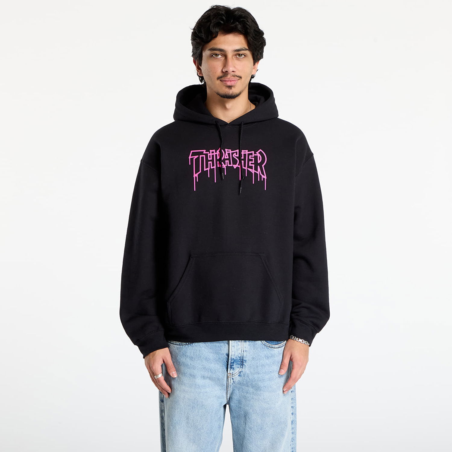 Sweatshirt Thrasher One-liner Hoodie Svart | 145780, 0