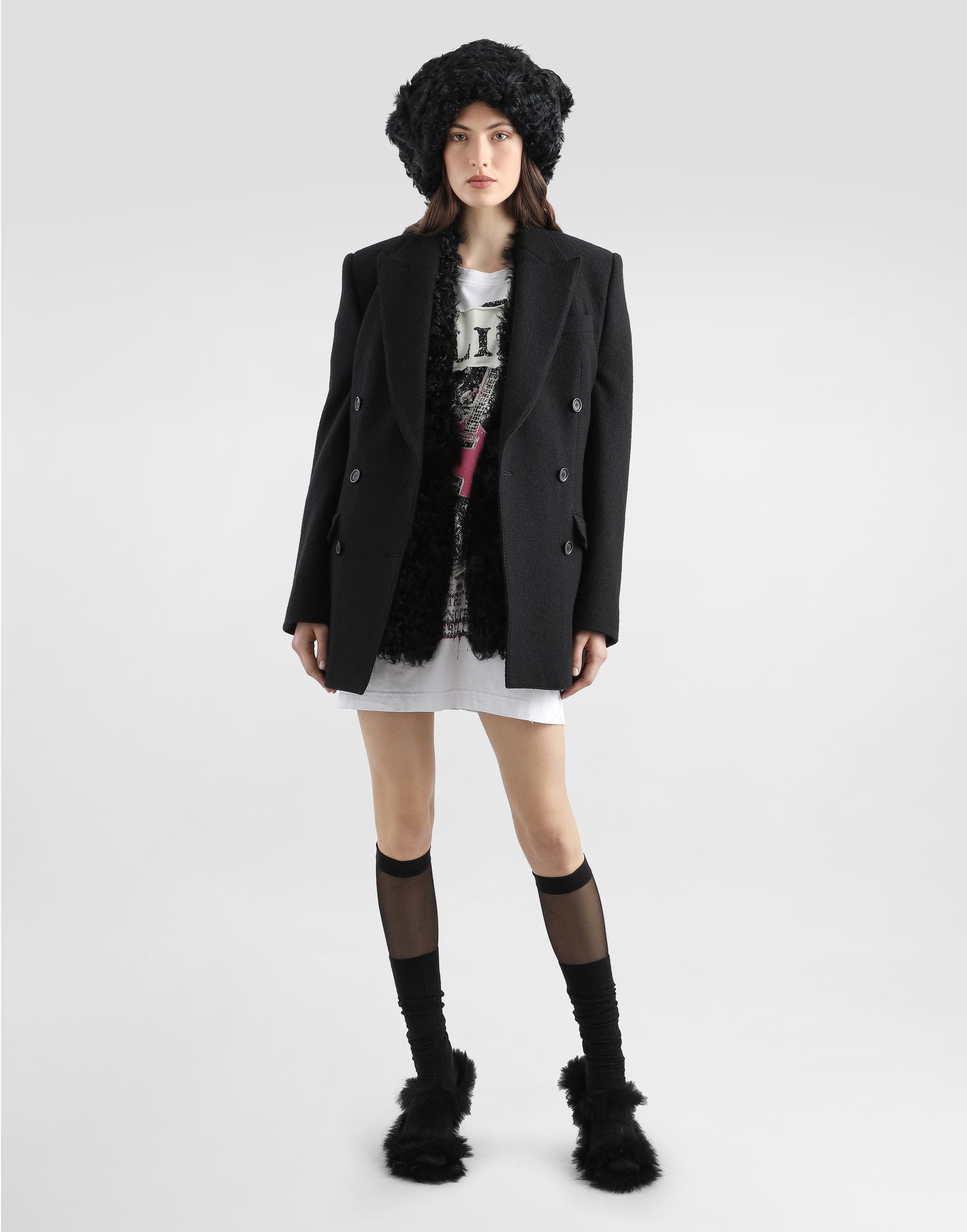 Väst Dolce & Gabbana Dolce & Gabbana Lamb Fur Vest Svart | F793LFFUPPON0000, 1
