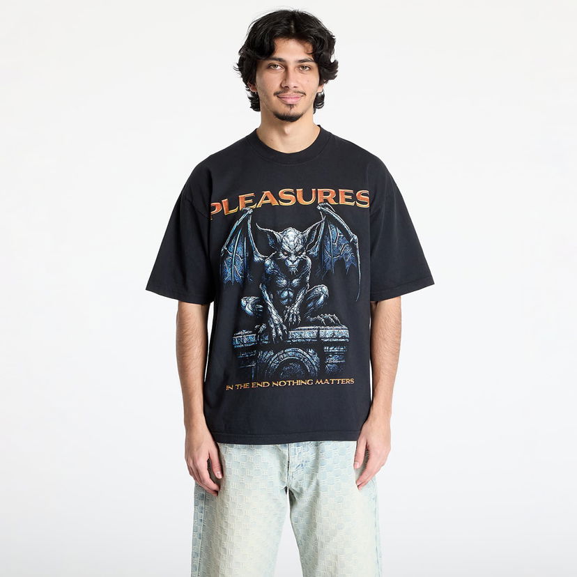 T-shirt Pleasures PLEASURES Gargoyle Graphic T-Shirt Svart | P25SP060 BLACK