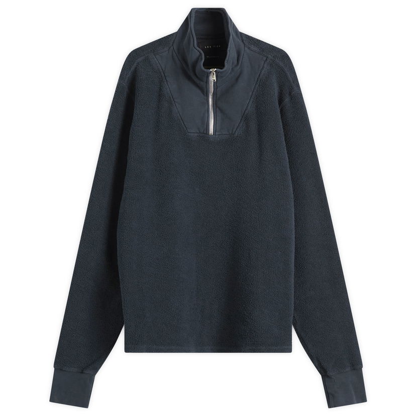 Sweater LES TIEN Inside Out Half Zip Yacht Pullover, Size Large Mörkblå | CF-1149-IO-FB