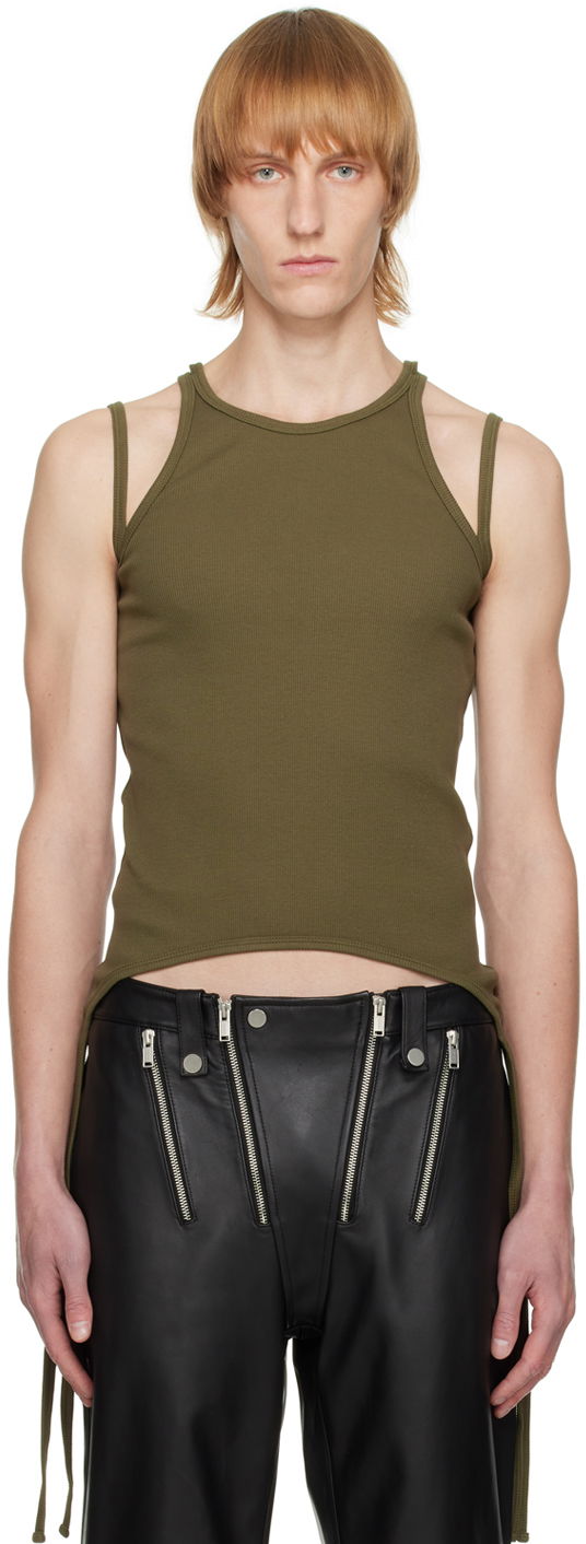 Linne Dion Lee Split Tie Tank Top Grön | C3019R22