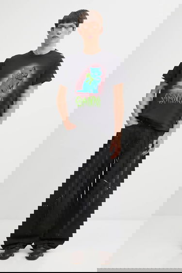 Jeans Maison Margiela MM6 Maison Margiela Wide-Leg Distressed Paint Splatter Jeans with Front Seam Detail Svart | SH0LA0011.M30011.966, 4