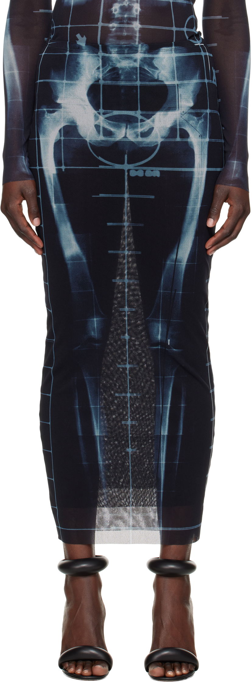 Klä Jean Paul Gaultier Jean Paul Gaultier 'The Squeletor' Maxi Skirt Svart | 25/33-F-JU144-T580-005956