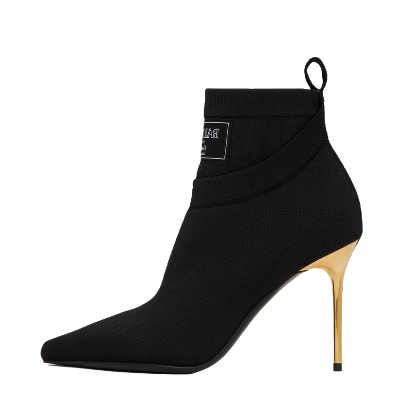 Sneakers och skor Balmain Crewneck Knit Ankle Boots Svart | EN1TE102TKAB