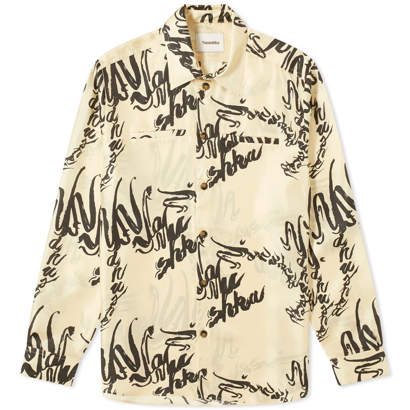 Skjorta Nanushka Sabrin Printed Shirt Beige | NW24RSSH01371