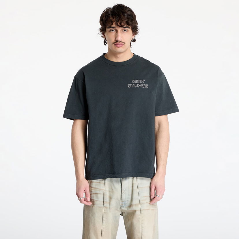T-shirt OBEY OBEY Studios Outline T-Shirt Svart | 167924095-PTB