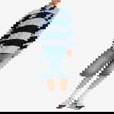 T-shirt BAPE A Bathing Ape Jacquard Multi Logo Stripe Relaxed Fit LS T-Shirt Blå | 001LTL301309M-NVY, 4