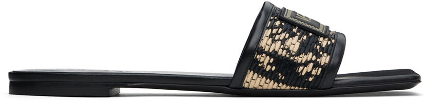 Tillbehör Versace Versace Logo Patch Slides Svart | 1016941_1A12026_6X600