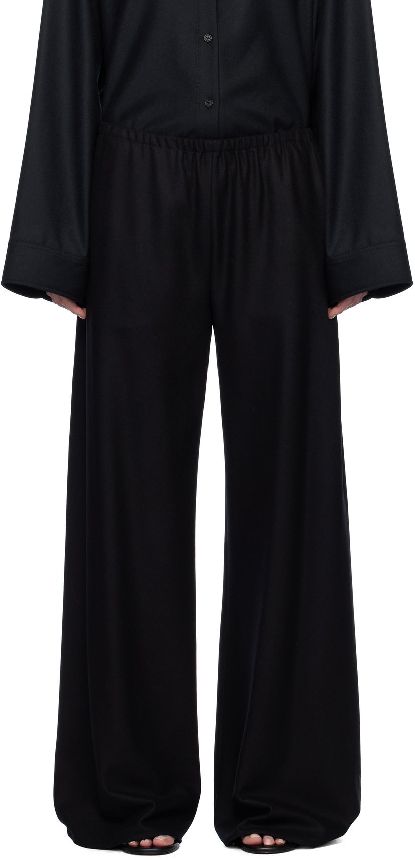Byxor The Row The Row Gala Wide-Leg Trousers Svart | 1766-W3301