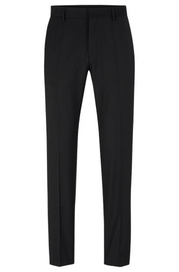 Byxor BOSS Slim-Fit Virgin-Wool Blend Trousers Svart | 50482735