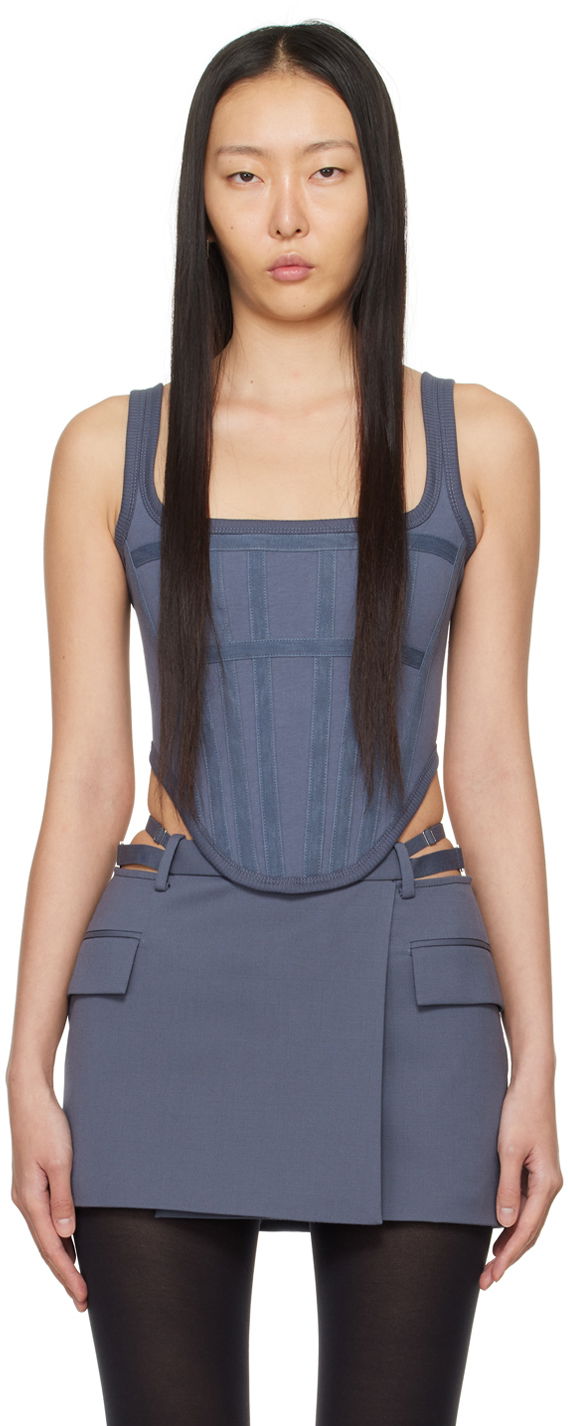 Linne Dion Lee Corset Tank Top Blå | A3585PS24
