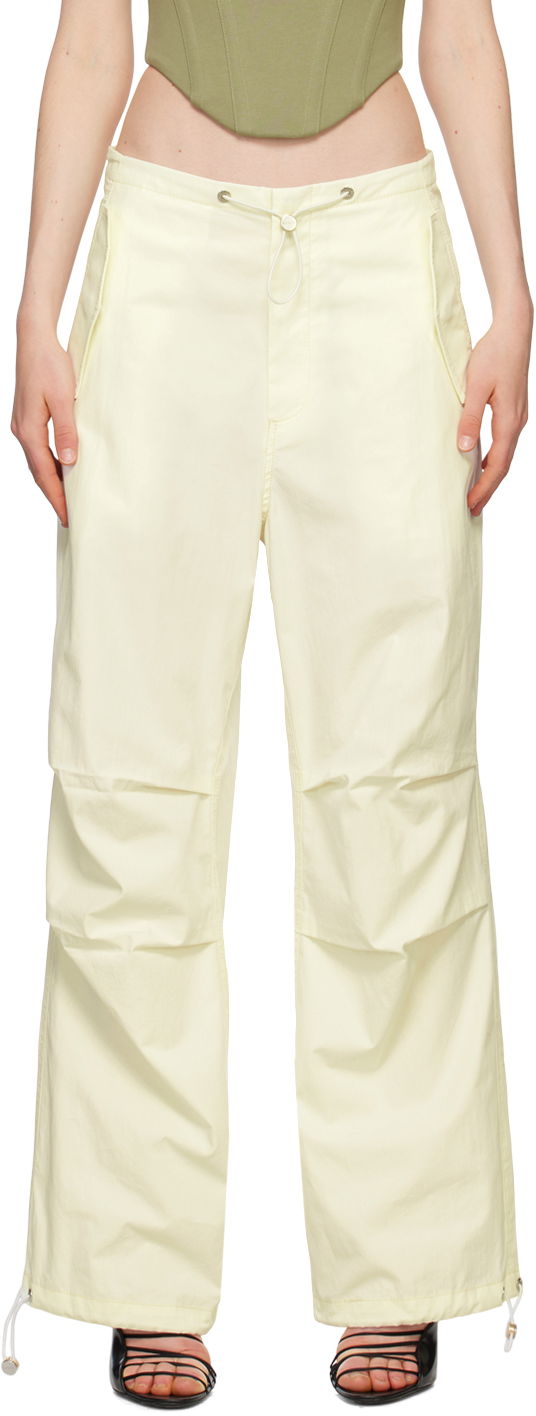 Cargo byxor Dion Lee Parachute Trousers with Drawstring Waist Beige | C2100R23, 0