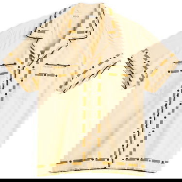 Skjorta Bode Beaded Ryegrass Short Sleeve Shirt, Size Large Beige | MRF25SH018, 1