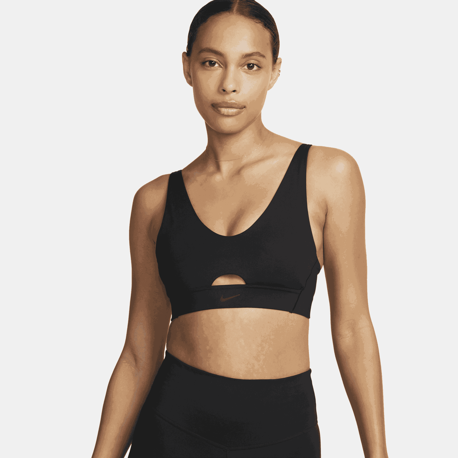 Behå Nike Indy Plunge Cutout Medium-Support Padded Sports Bra Svart | DV9837-010, 0