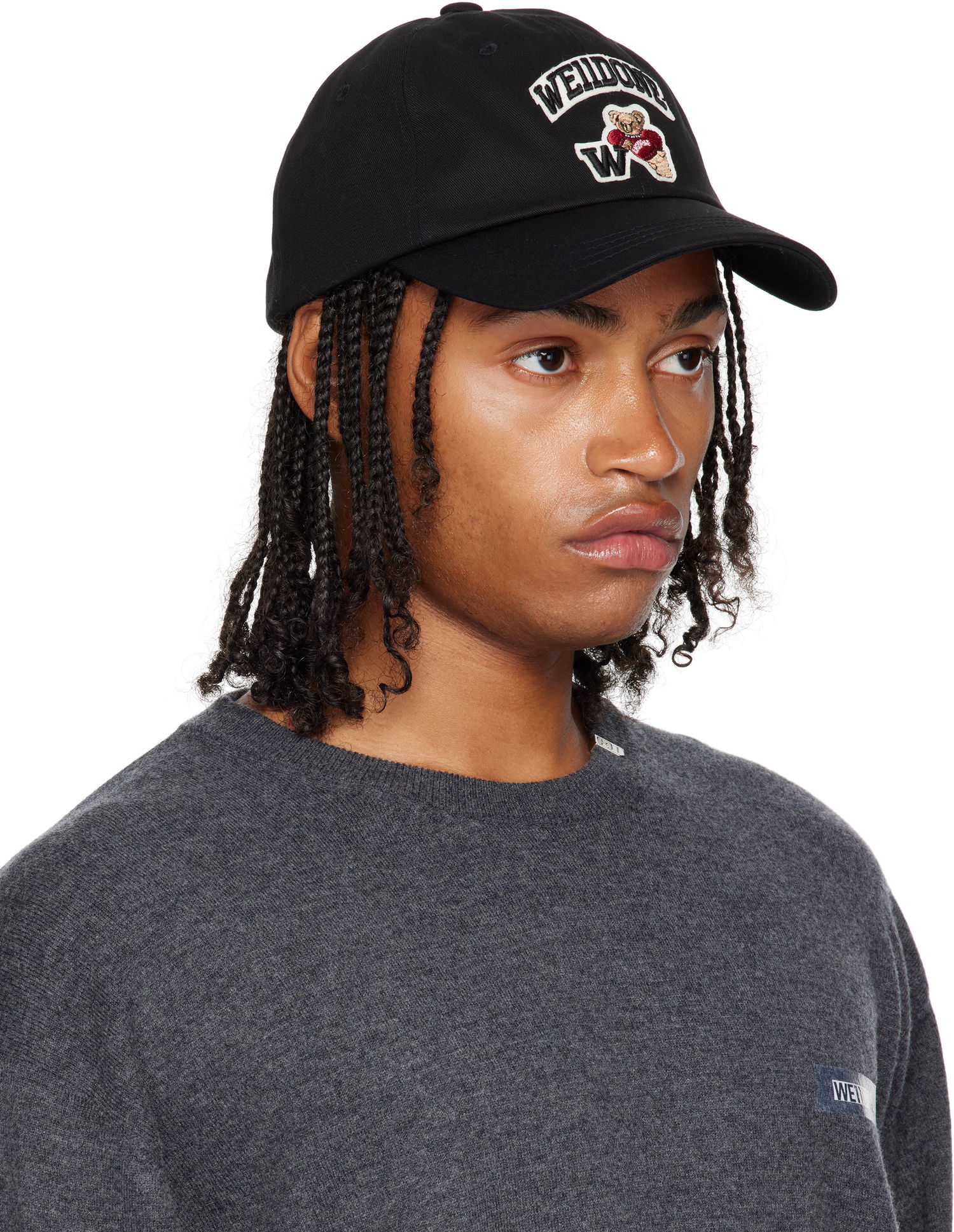 Keps We11done We11done Varsity Logo Baseball Cap Svart | WD-AH2-25-405-U-BK, 1