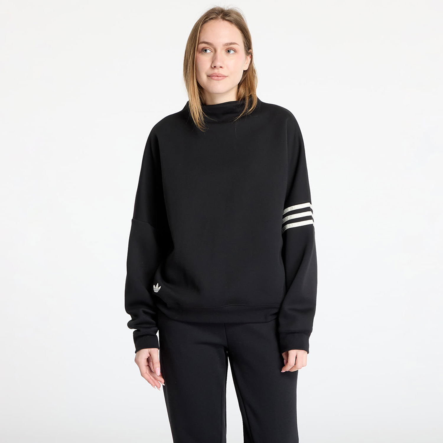 Sweatshirt adidas Originals Oversized Mock Neck Sweatshirt Svart | JI8520, 0