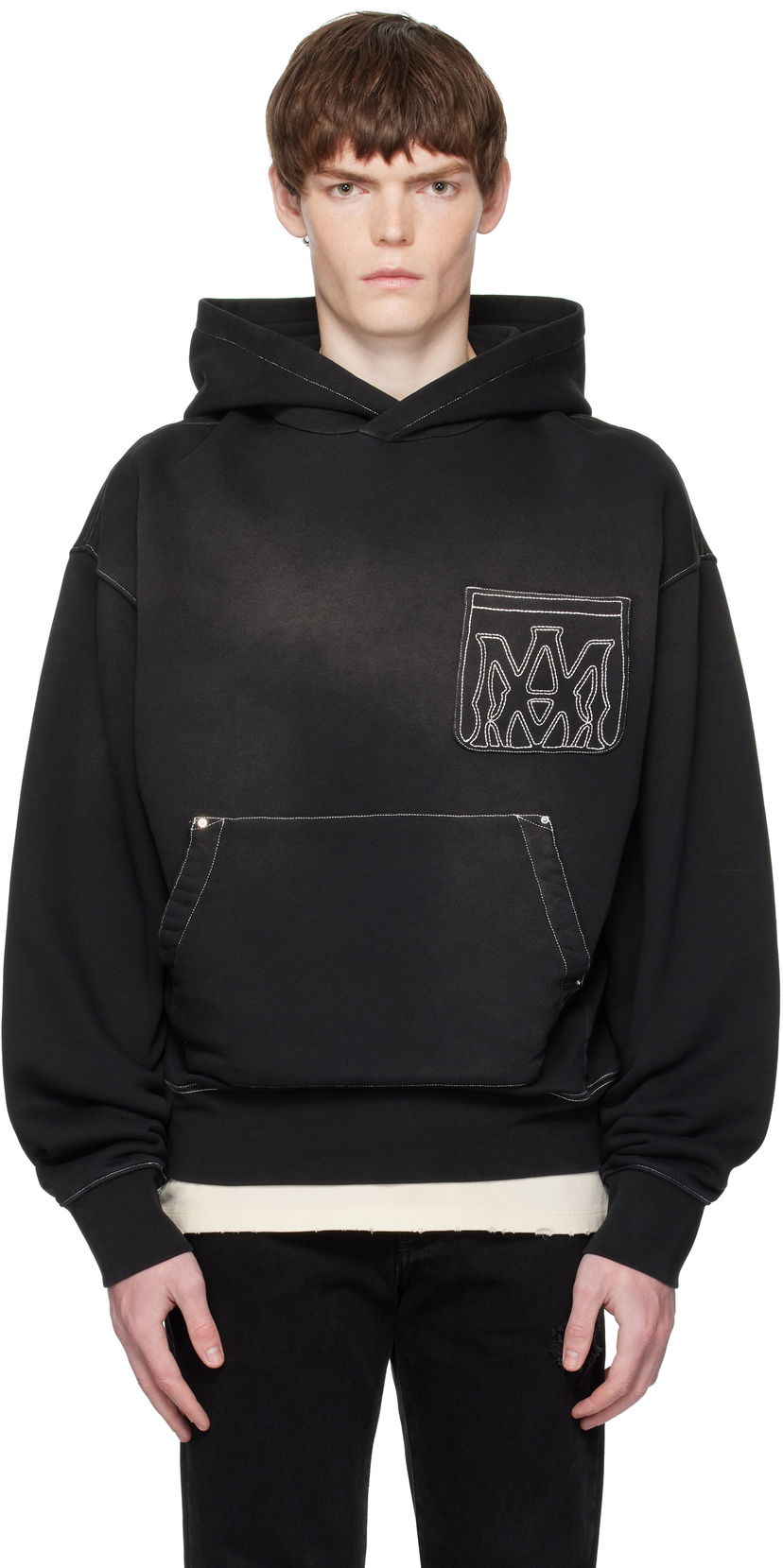 Sweatshirt AMIRI AMIRI MA Outline Oversized Hoodie Svart | AMJYHD1120