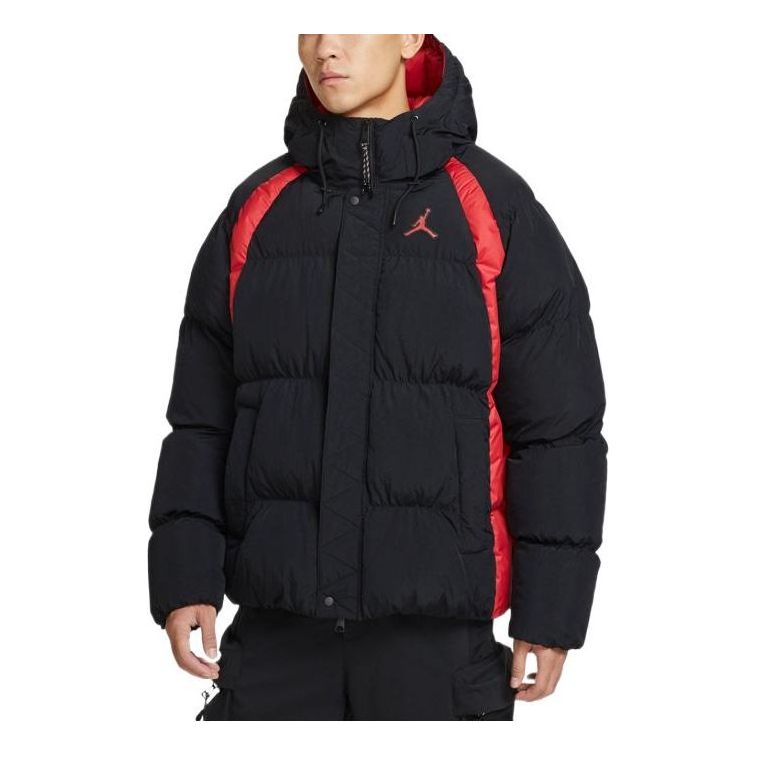 Pufferjacka Jordan Jordan Geometry Pattern Hooded Jacket Svart | DX6596-010, 0