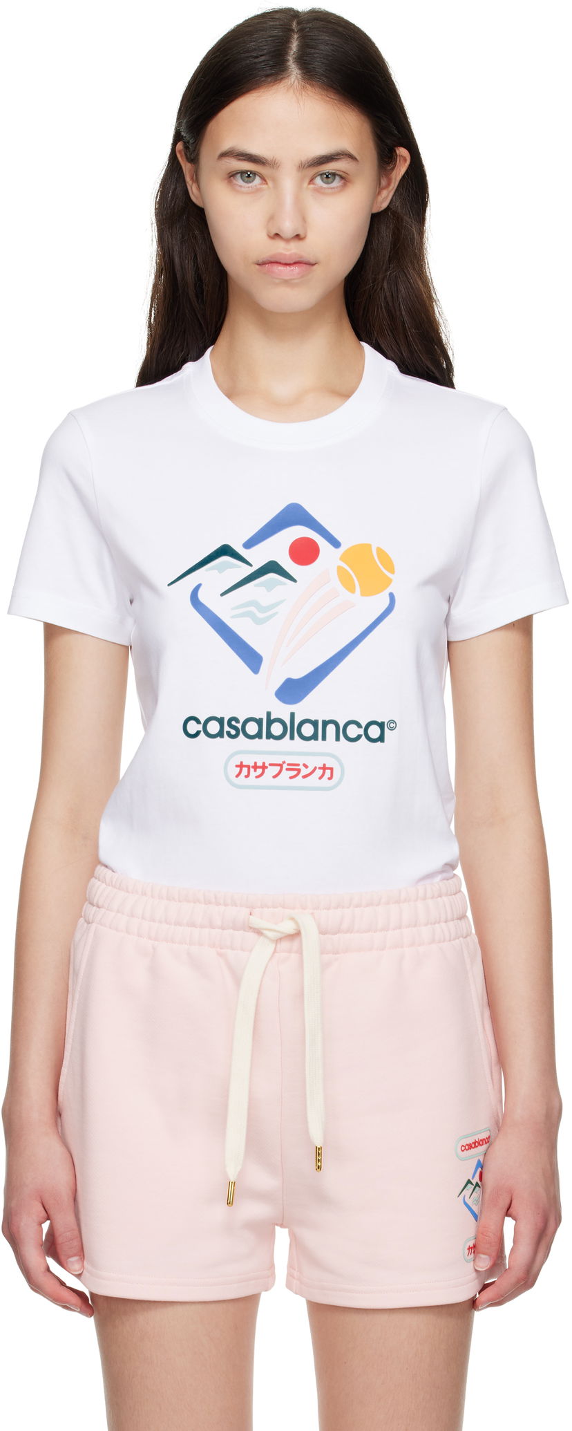T-shirt Casablanca Casablanca Montagne Sportif T-Shirt Vit | WPF25-JTS-020-01