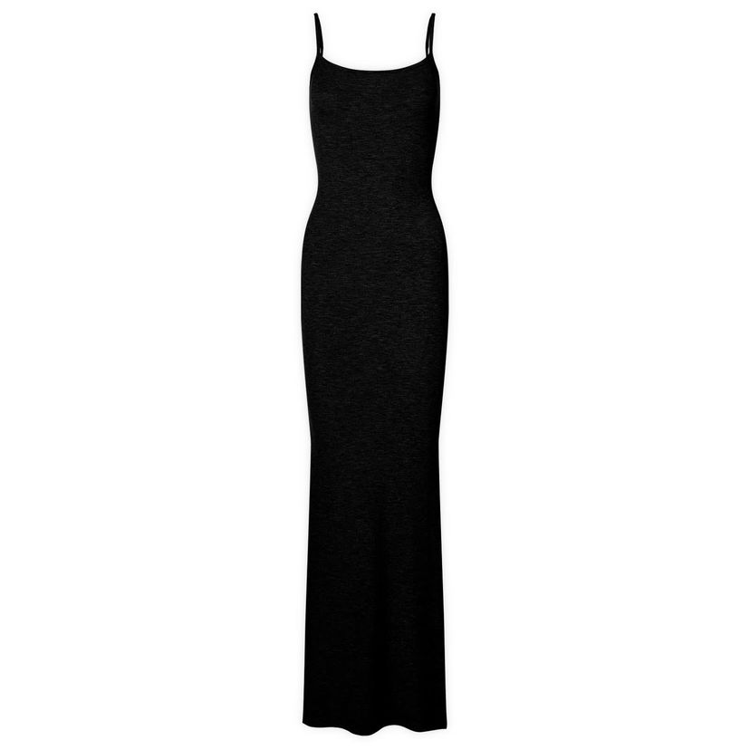 Klä SKIMS Soft Lounge Long Slip Dress Svart | AP-DRS-0596-ON