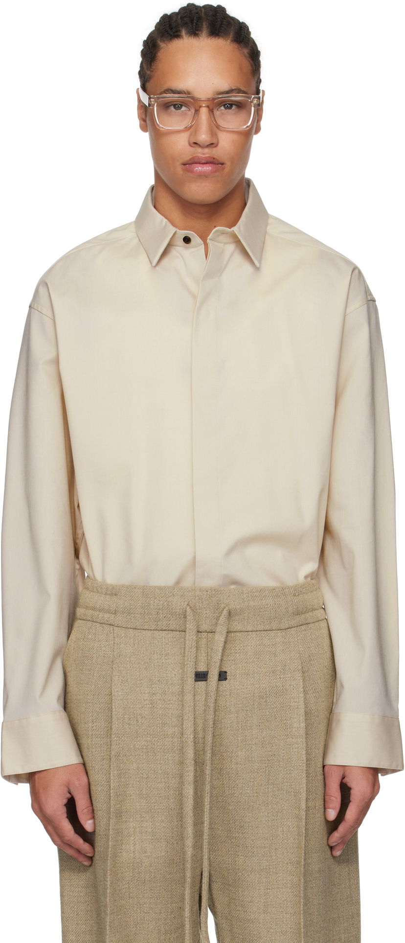 Skjorta Fear of God Fear of God Oxford Button Up Shirt Beige | FGE250-501OXF