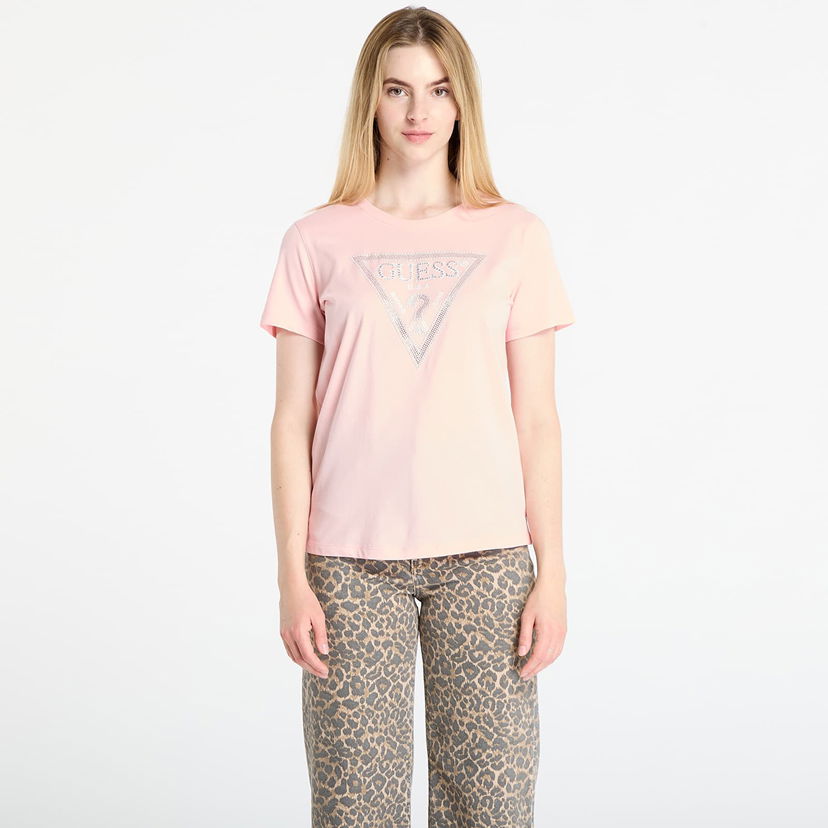 T-shirt GUESS GUESS Krystal Triangle Tee Rosa | W5BI18I3Z14-G6J3