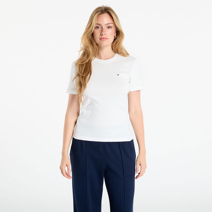 T-shirt Tommy Hilfiger Tommy Hilfiger Slim Cody Short Sleeve T-Shirt Vit | WW0WW40587 YBL