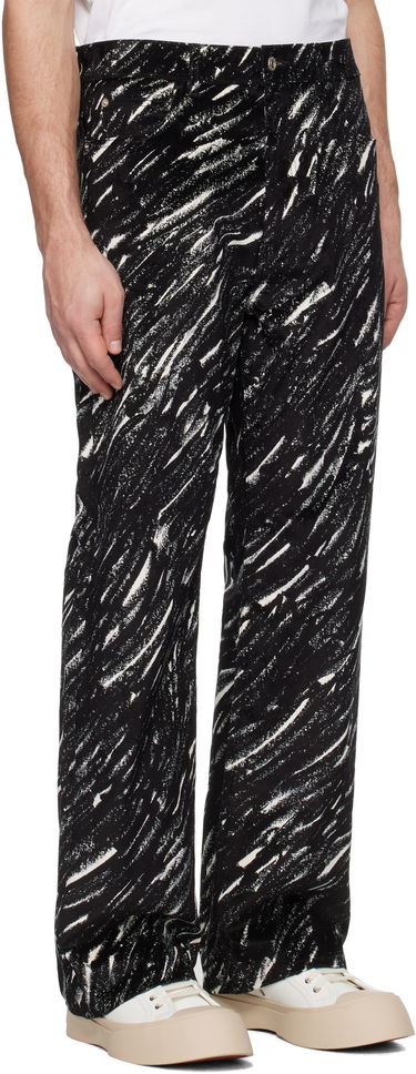 Jeans Marni Marni Flocked Denim Wide-Leg Jeans Svart | PUJU0021A0 UTC432, 1