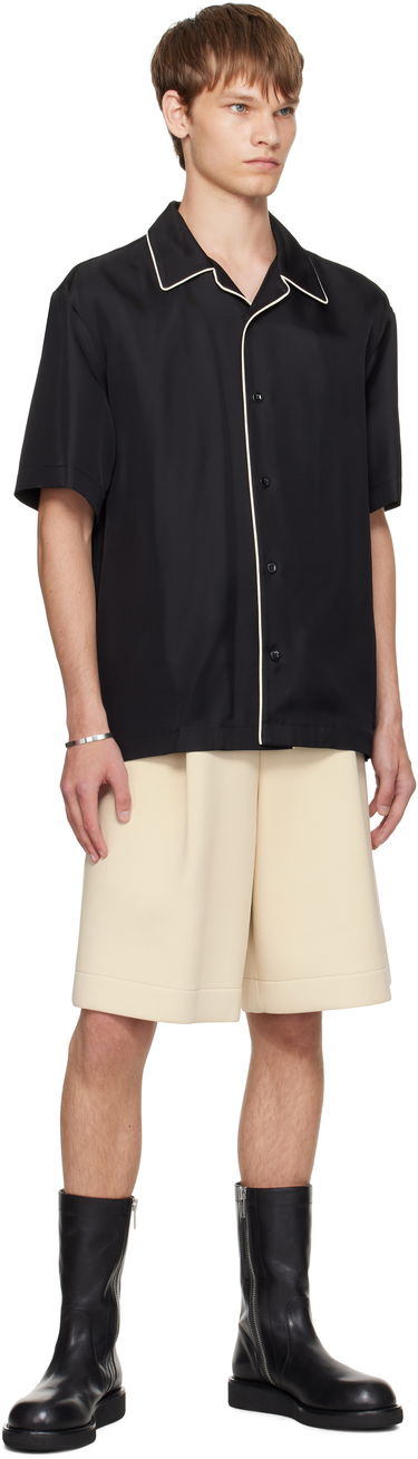 Skjorta Jil Sander Jil Sander Fluid Viscose Camp Collar Shirt Svart | J61DL0062_J65280, 3