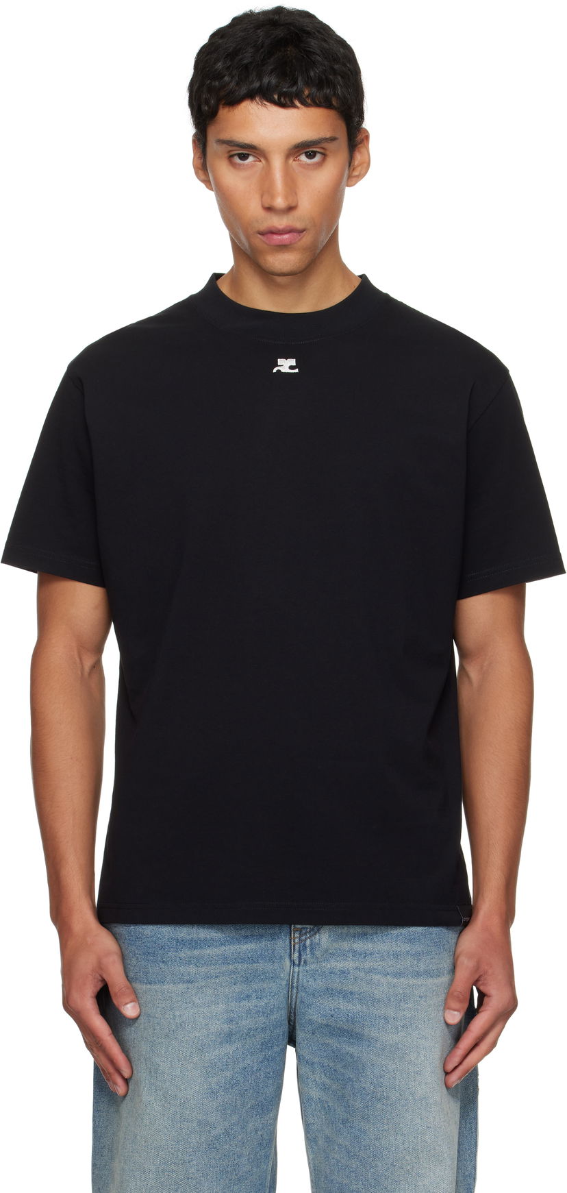 T-shirt Courrèges Courrèges Oversized T-Shirt Svart | 325JTS203JS0233