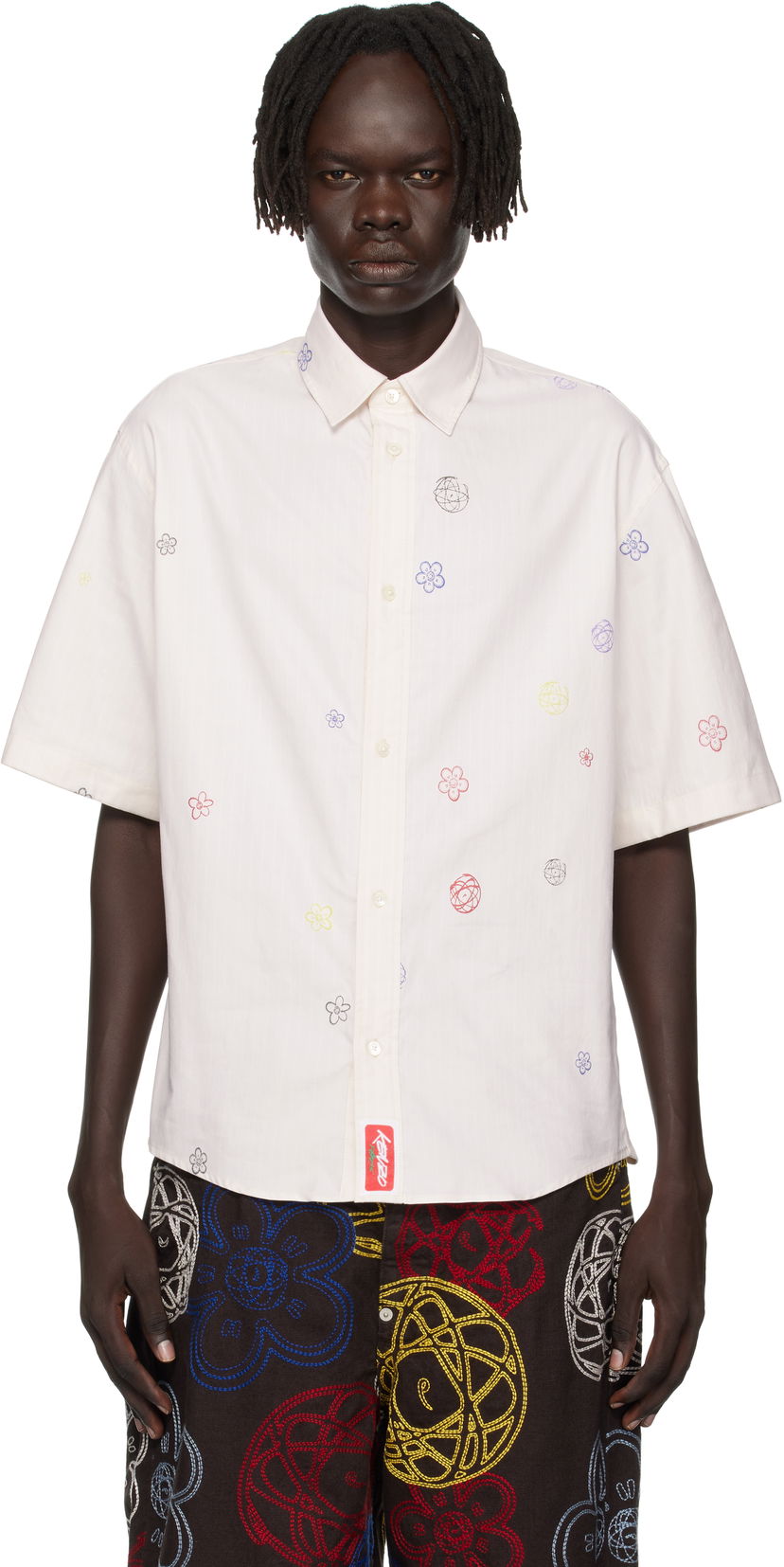 Skjorta KENZO Kenzo Paris Futura 2000 Edition Embroidered Shirt Vit | FF65CH1279IJ