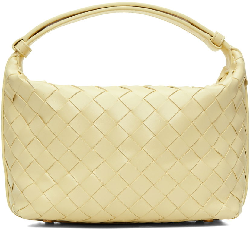 Handväska Bottega Veneta Mini Woven Leather Shoulder Bag Gul | 754443 V3IV1