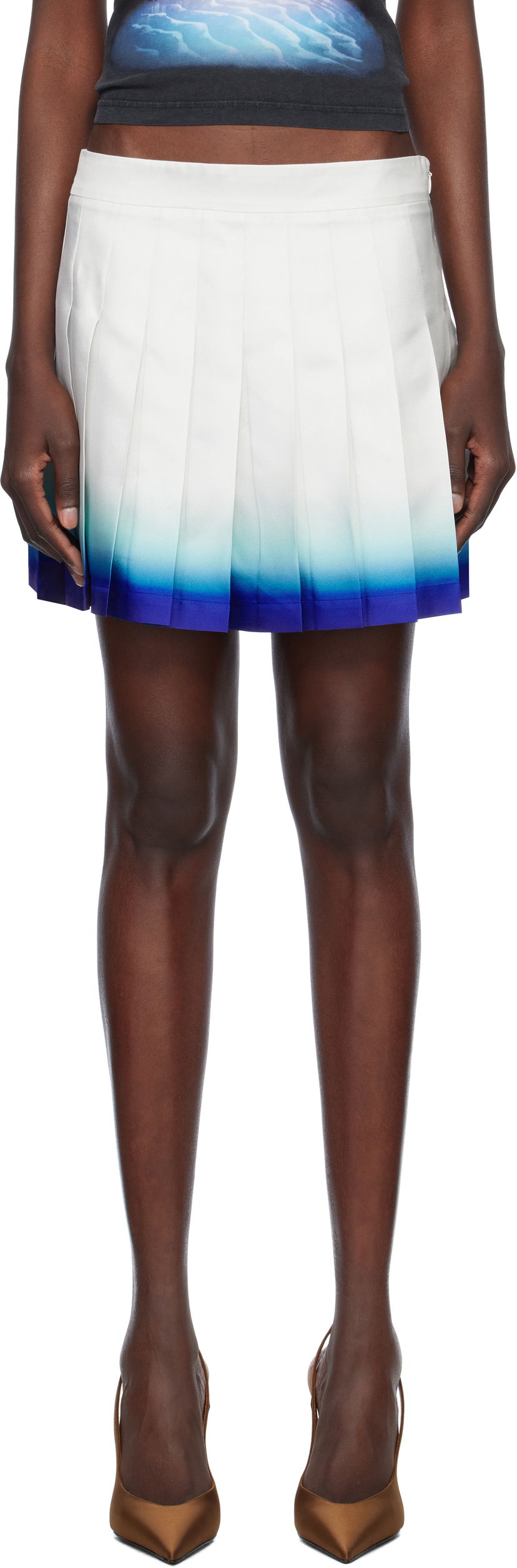 Kjol Casablanca Casablanca Casa Way Skate Pleated Silk Miniskirt Flerfärgad | WS25-SK-032-01